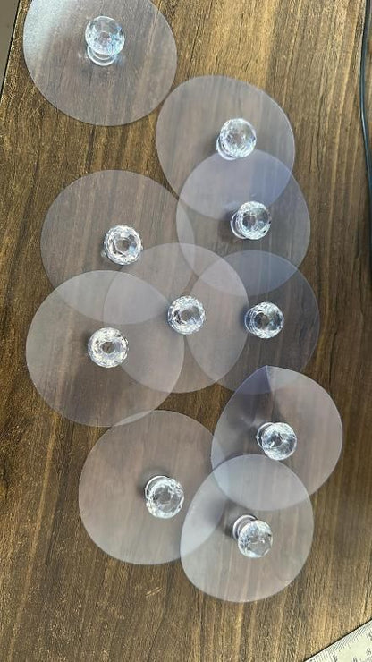 Crystal Stick On Door Knobs (Pack of 10)