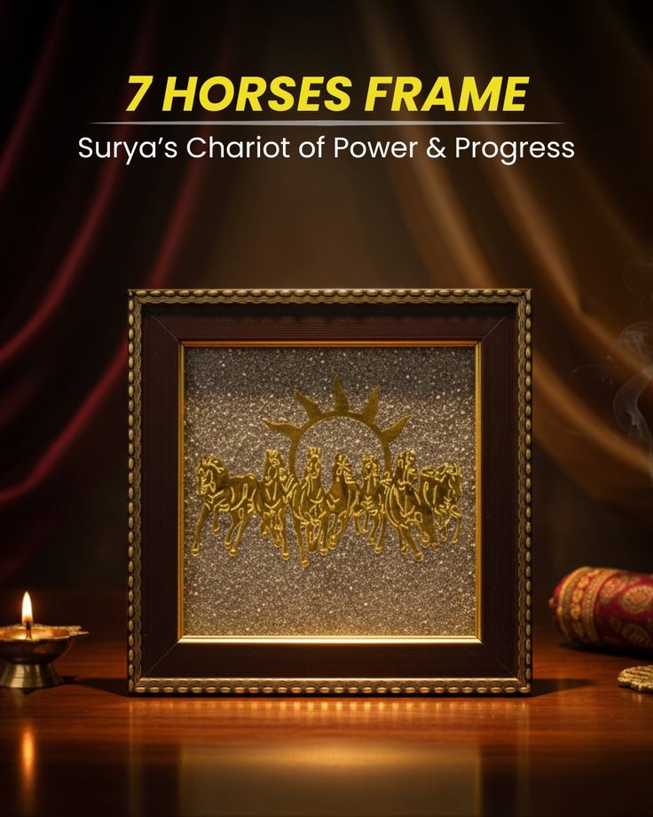 7 Horses on Raw Pyrite Frame