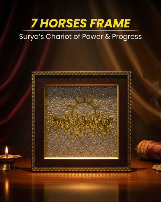 7 Horses on Raw Pyrite Frame